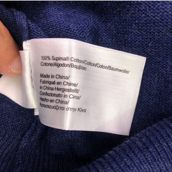 Brooks Brothers 346 Supima Cotton Preppy V-Neck Long Sleeve Blue Sweater L - Picture 8 of 12